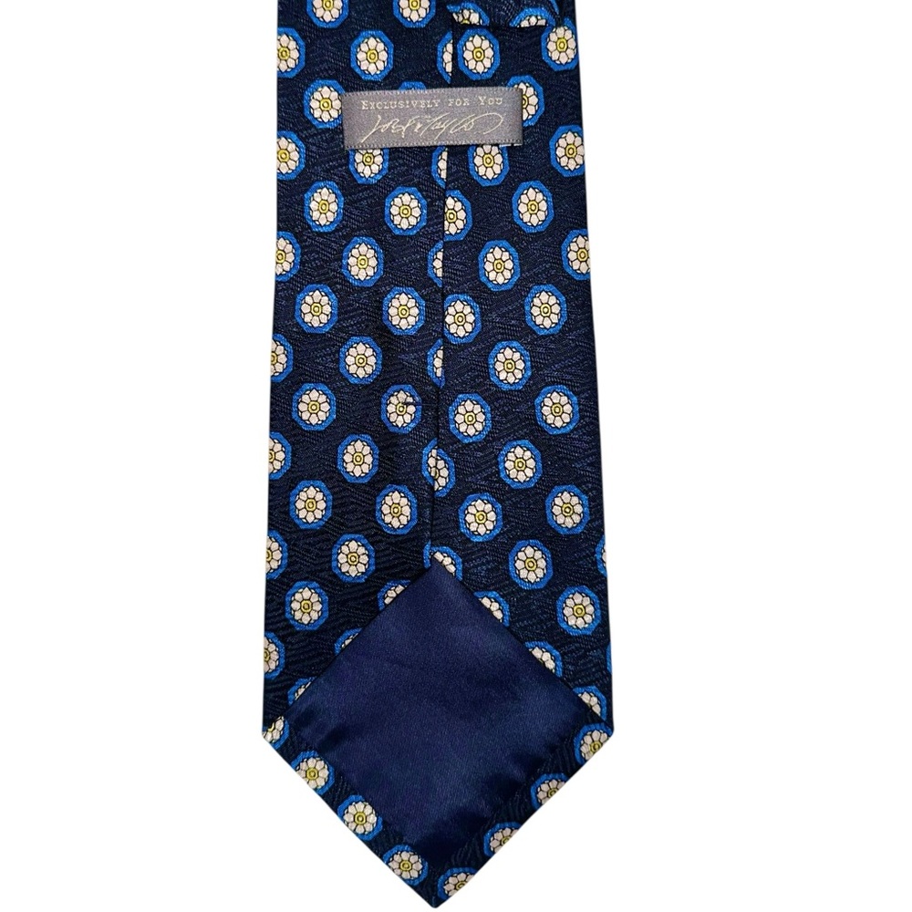Vintage Lord & Taylor Mens Tie Silk Blue Yellow Baroque Lion 60x3.75” USA - Picture 5 of 5